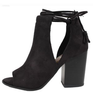 🆕SODA Stacked Block Heel Lace Up Ankle Boo…